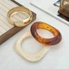 SHIXIN 3 Styles Punk Thick Resin Acrylic Irregular Bangle Bracelet for Women Vintage Metal Spring Bangle Fashion Jewelry Gift