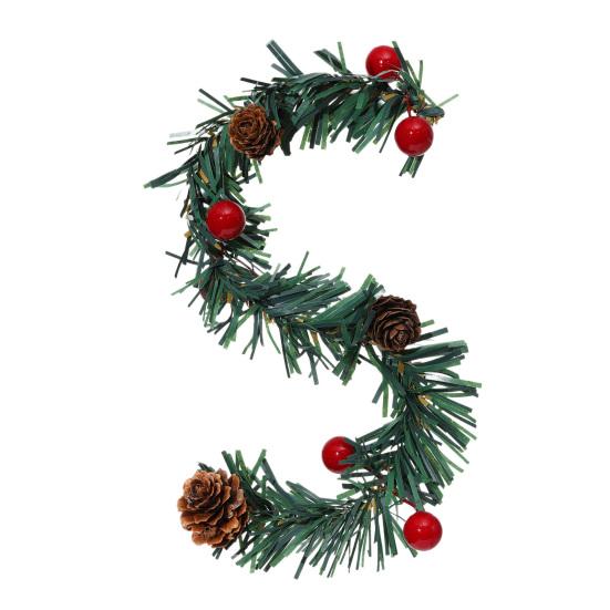 10/20 Pcs Christmas Garland Ties with Red Berries And Pine Cones Xmas Artificial Pine Garland Decorative Greenery Bands for Holiday Decor