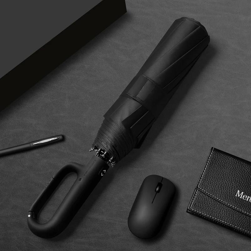 Travel Buckle Umbrella Outdoor, Automatic Umbrella Windproof Strong, 125cm Large Folding Rain Umbrella for Men, Free Shipping