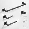 Stainless Steel Square Towel Rack: Wall-Mounted Bathroom Storage, Three-Piece Set