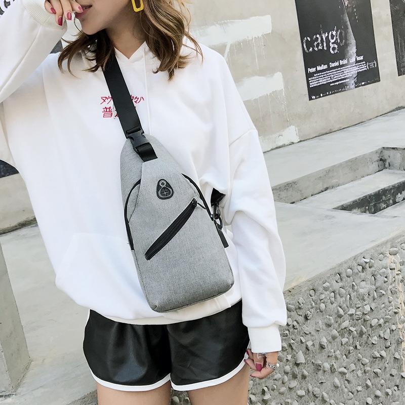 Breast bag men's new trendy backpack business casual multi-functional charging shoulder messenger bag