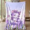 Lavender Dreams Theme blanket Lightweight Warm Flannel Blanket Decorative Throw Blanket for Home Decoration