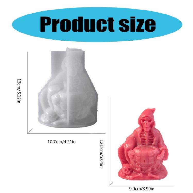Halloween Silicone Ornament Mold Soap Making Mold Skull Shape Candle Mold Silicone Texture Suitable for Home Decorations