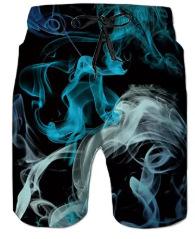 Men's beach shorts, elastic rope design, flag print, comfortable and soft shirt, summer