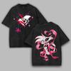 Cartoon Hazbin Hotel Adam The Exorcist T Shirt Men Women Clothing Anime Vintage Washed T-shirt Cotton Short Sleeve Loose Tees