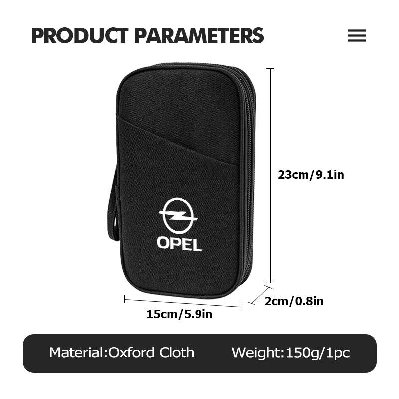 AAAYS1 For Opel Car Portable Storage Bag Carry Lighter Data Cable Key Bank Card Insignia Corsa Zafira Mokka Grandland Antara Ampera