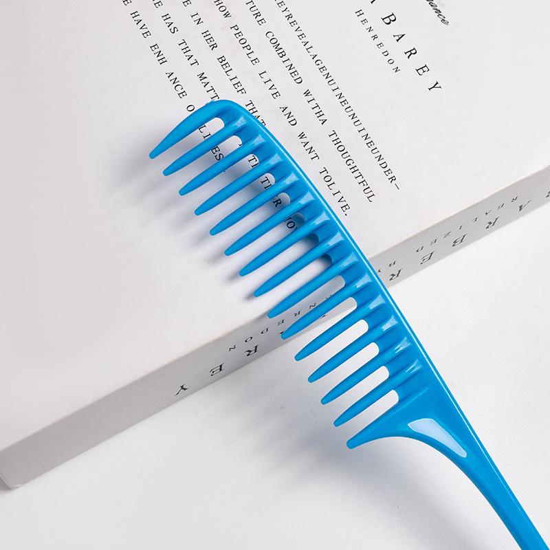 Peigne à cheveux bouclés portable à dents larges et queue pointue pour filles