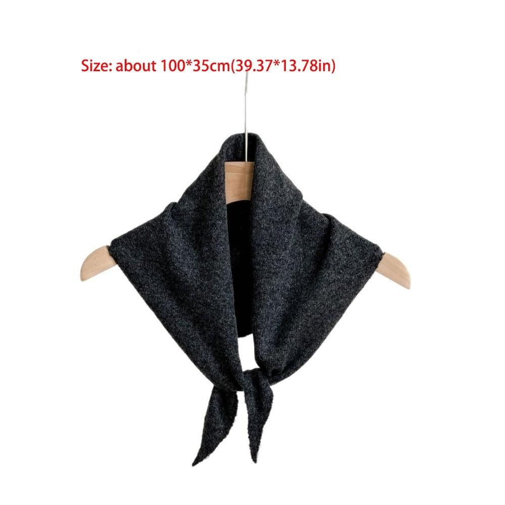 New Solid Color Knitted Triangular Scarf Multi-functional Soft Headscarf Coldproof Imitation Wool Neckerchief Women