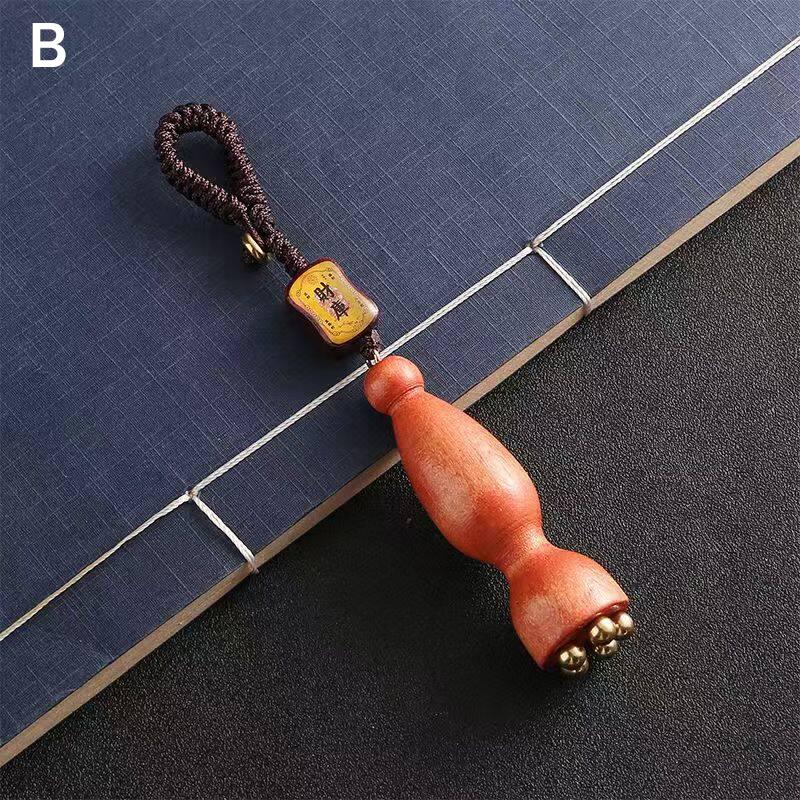 Facial Massager Lotus Seedpod Beauty Brass Wooden Facial Gua Sha Tool Eye Relaxation Spot Meridians Acupoint Massage Handheld