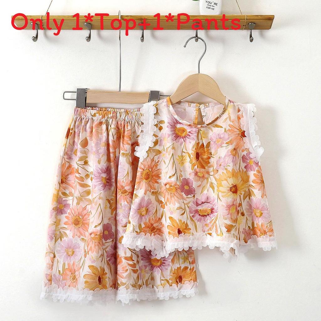 Summer Girl Lingerie Set With Lace Trim Cotton Silk For Toddler Girls