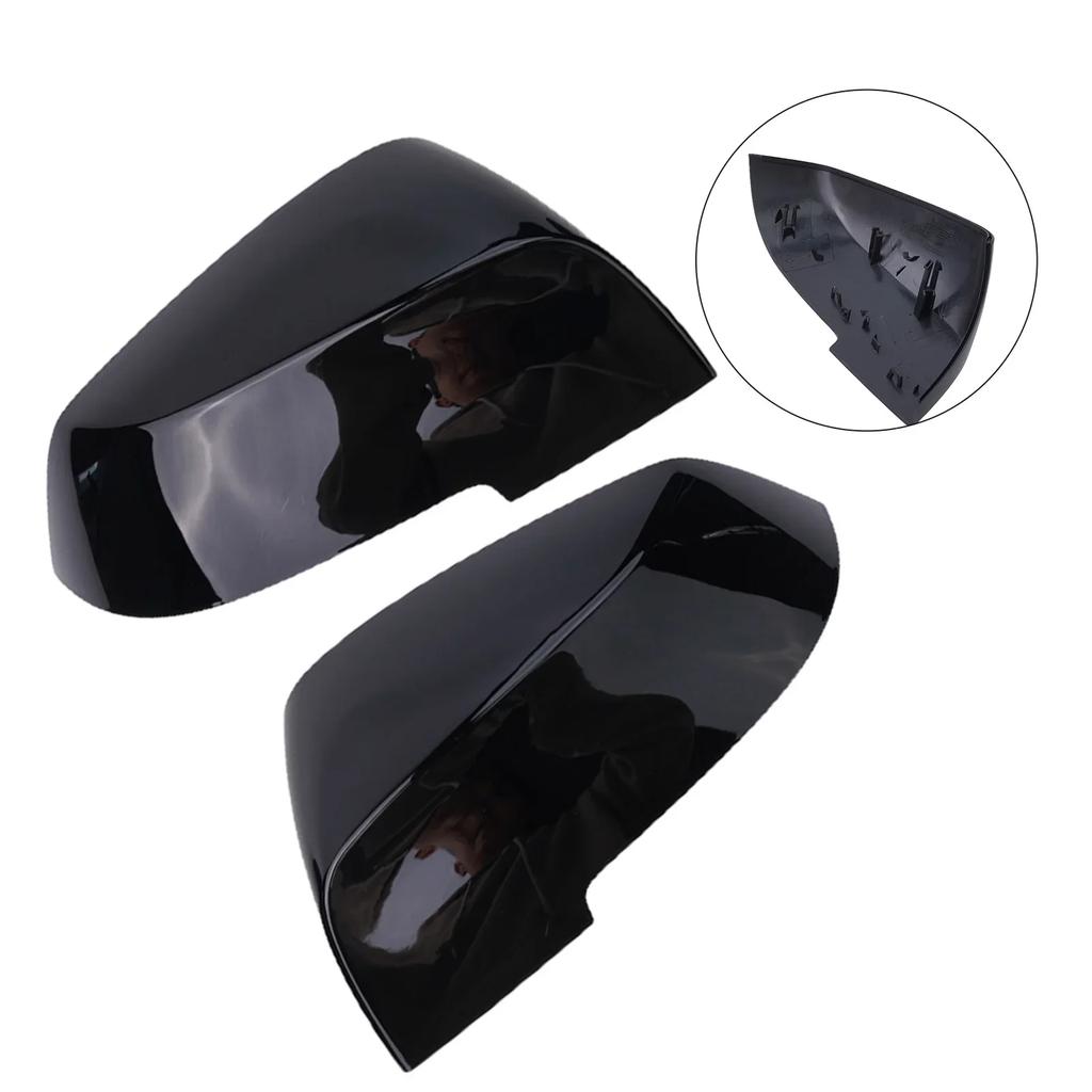 1 Pair Gloss Black Car Rear Wing Mirror Cover Cap For BMW F20 F21 F22 F30 F32 F36 F87 X1 ABS Plastic Rear View Mirror Covers