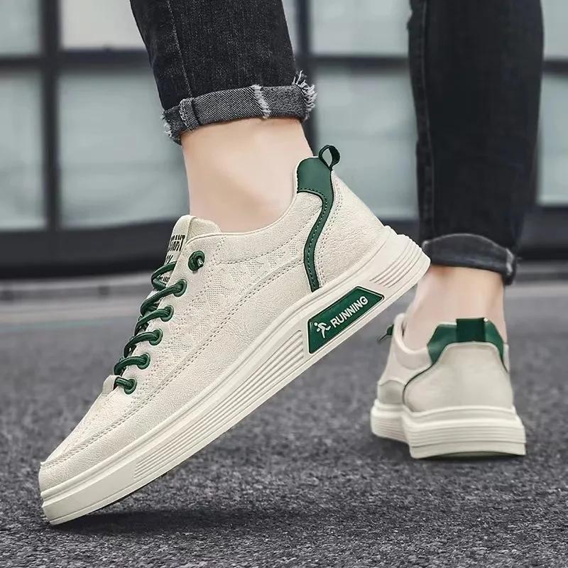 Herrskor Casual Mode PU Läder Loafers Bekväma Ballerinaskor Lätta Platformsneakers Utomhus Promenad Fritidsskor Herr