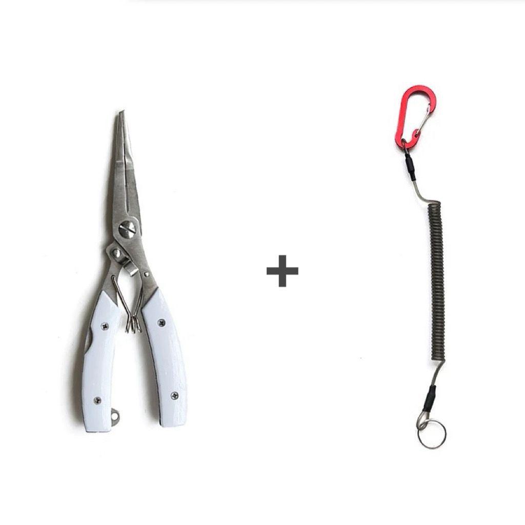 Stainless Steel Multi-function Fishing Pliers: Scissors, Hook Removal, PE Line Cutting, Hook Tying, Fish Control.