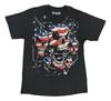Patriotic Shirt Mens LARGE Skulls Stars and Chains Red White Blue American Tee