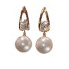 Light luxury exquisite zircon pearl earrings femininity fashionable and versatile design sense new stud earrings elegant atmosphere earrings