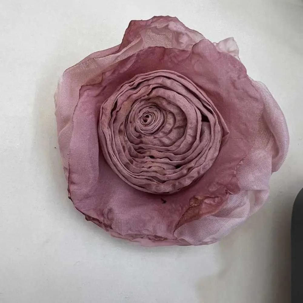 14cm 3D Organza Flowers DIY Silk Flower Lace Patches Applique Wedding Dress Accessories Gradient Lace Trim Sewing Accessories