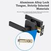 Aluminum Alloy Three-Bar Door Lock Modern Style Square Three-pole Handle Lock Furniture Hardware with Keys