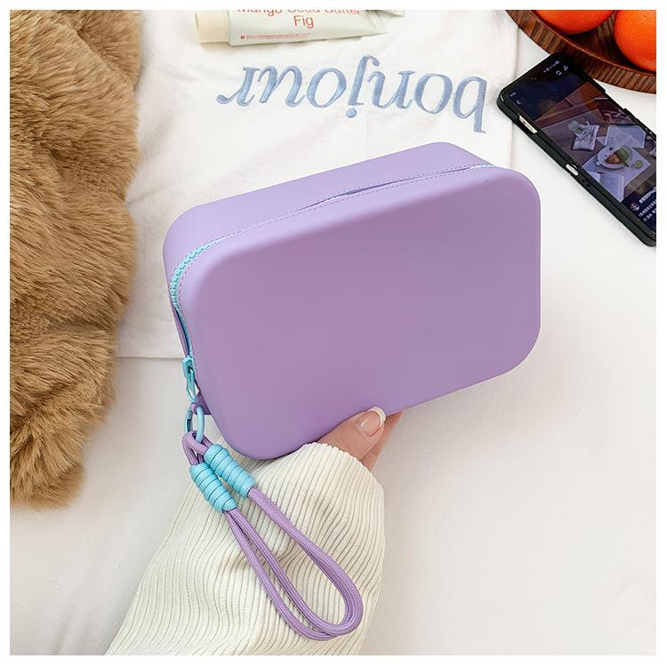 Silicone Cosmetic Bag Large Capacity Portable Waterproof Travel Wash Bag Mouth Red Envelope Storage Silicone Bag
