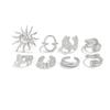DIEZI Hip Hop Metal Starfish Finger Rings For Women Girls Men Punk Gold Silver Color Sun Flower Knuckle Joint Ring Jewelry