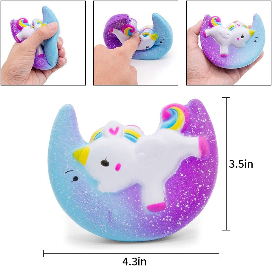 Squishy Toy 4 Pieces, VICTERR Stress Toy Squishy Set, Squishies Party Gifts Autism Anxiety for Children Girls Boys Adults