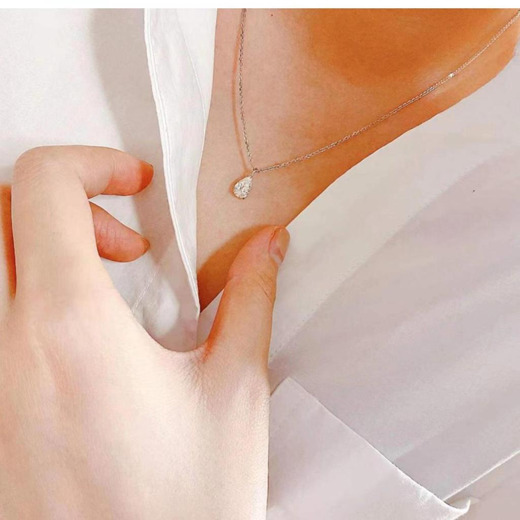 Lulu Tong 2022 Pear-Shaped Sterling Silver Pigeon Egg Necklace for Women