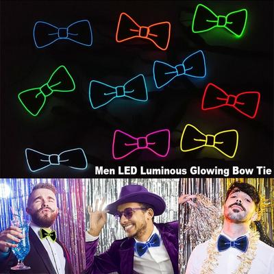EL Wire Luminous Colored Ties Neon Stage Prop Clothing  Party Halloween Christmas