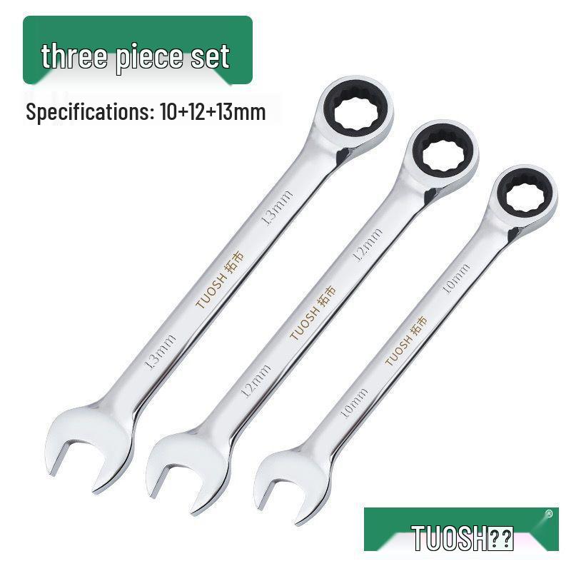 72-Tooth Dual-Ended Ratchet Wrench: Quick Spline, Bidirectional Multi-Function Auto Repair Tool Set
