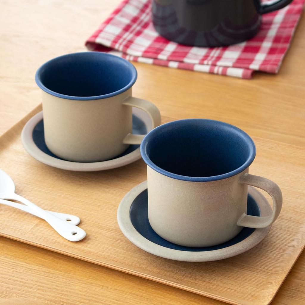 PORCELAINS MAT NAVY MUG, Set of 3, 270cc, Tajimi Mino Ware, Made in Japan (Navy)