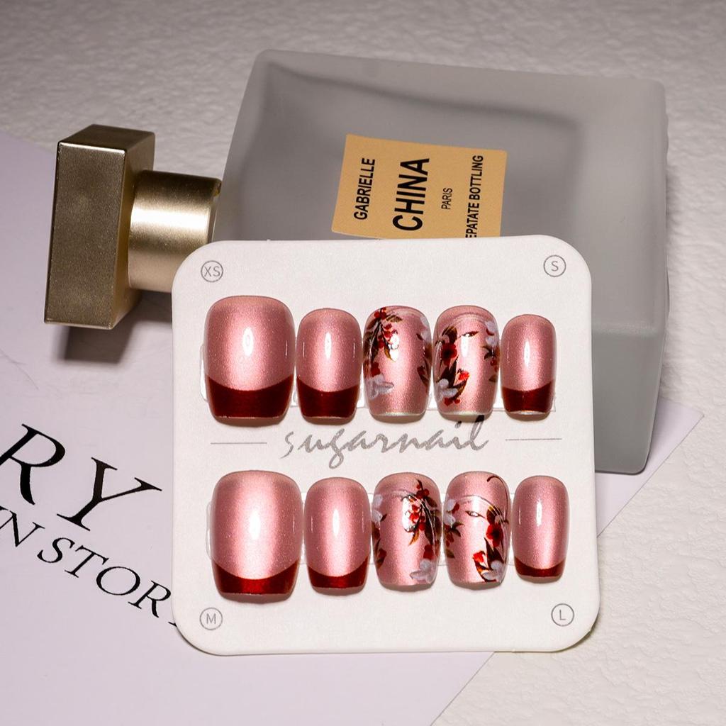 Butterfly & Cat Eye Wearable Nail Kit - Cute Short Manicure Pieces