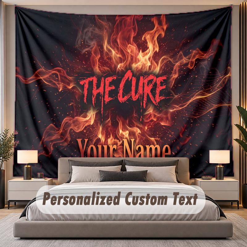 Custom Name Text Tapestry The Cure Personalized Polyester Wall Tapestry For Bedroom And Room