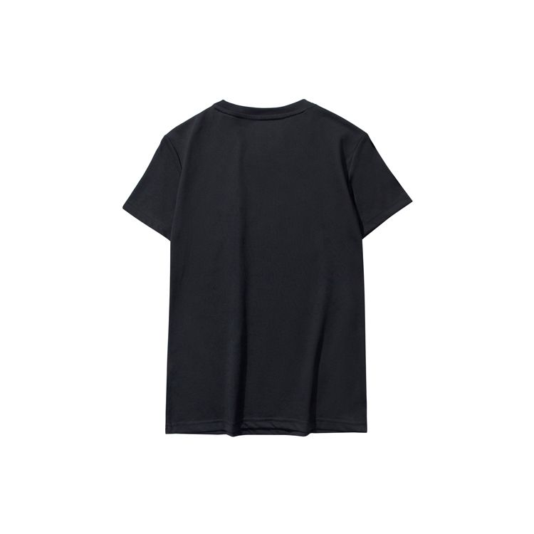 Li Ning Sports Fashion Series Large Logo Print Round Neck Pullover Short Sleeve T-Shirt Women T-Shirts Black AHSP302-2