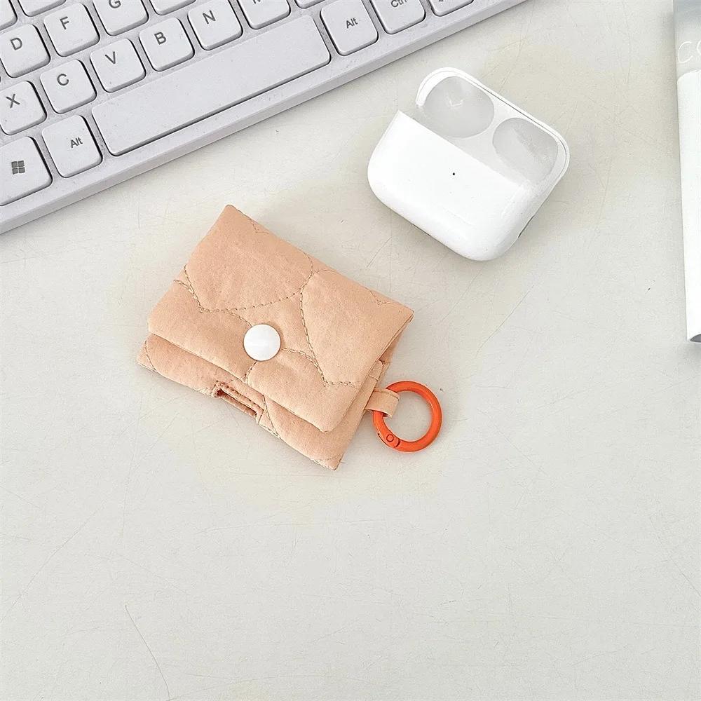 New with Buckle Earphone Bag Soft Cloth Data Cable Coin Purse Lightweight Earphone Case