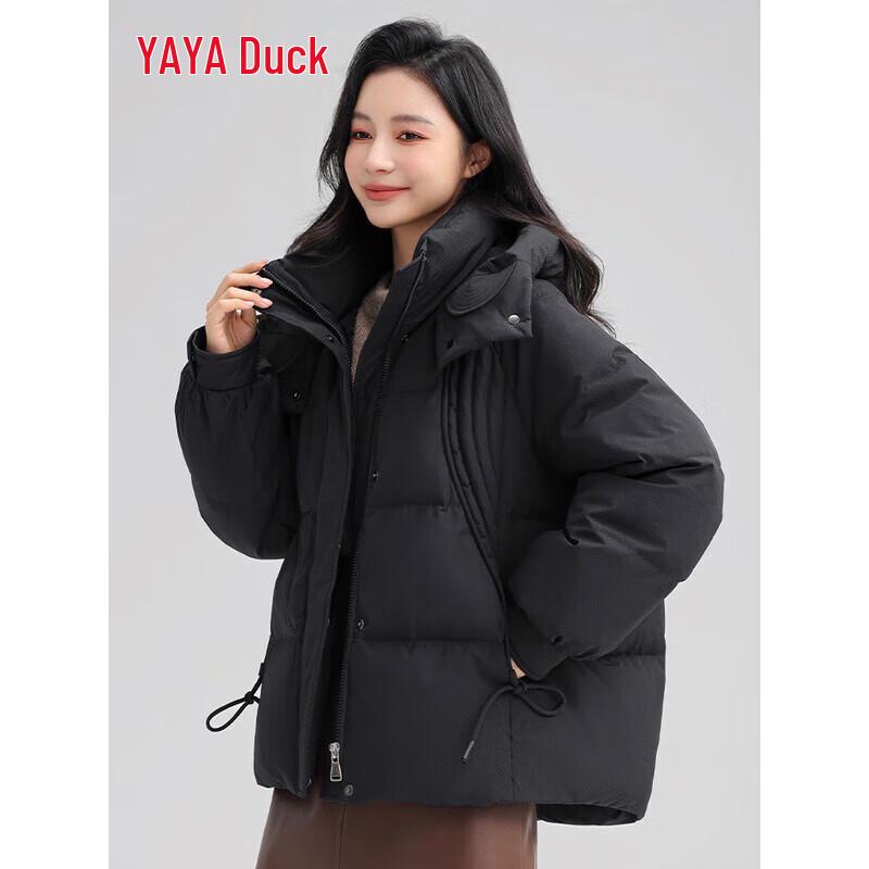 YAYA 2025 Women's Loose Fit Hooded Short Down Jacket