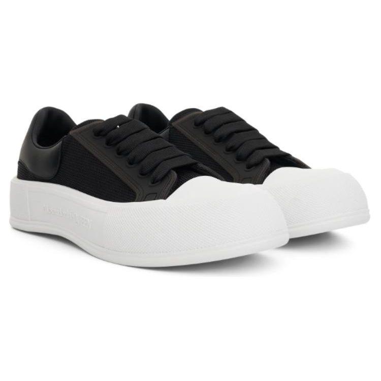 Alexander Mcqueen Deck Lace Up Plimsoll Sneakers 'Core Black White' 711098W4UB31000
