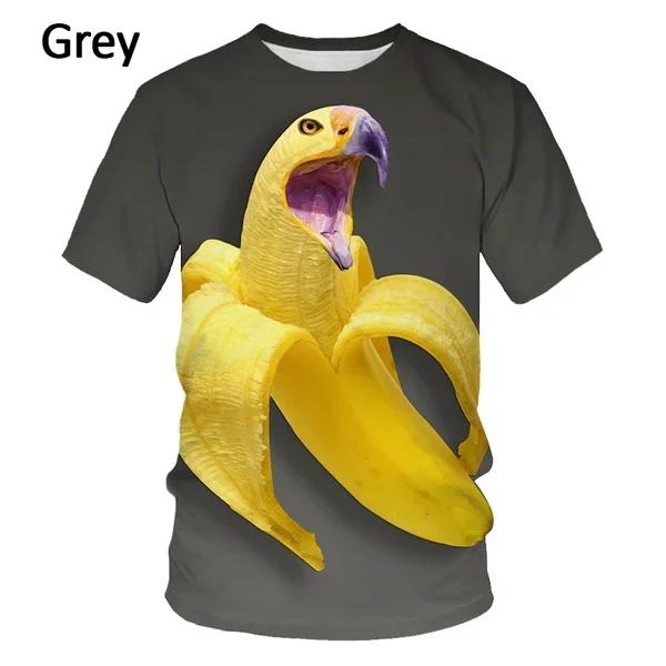 Funny Summer Round Neck Tops Fashion Casual Short Sleeve  Design Banana 3d Printing Unisex's Cool T-shirt Unisex