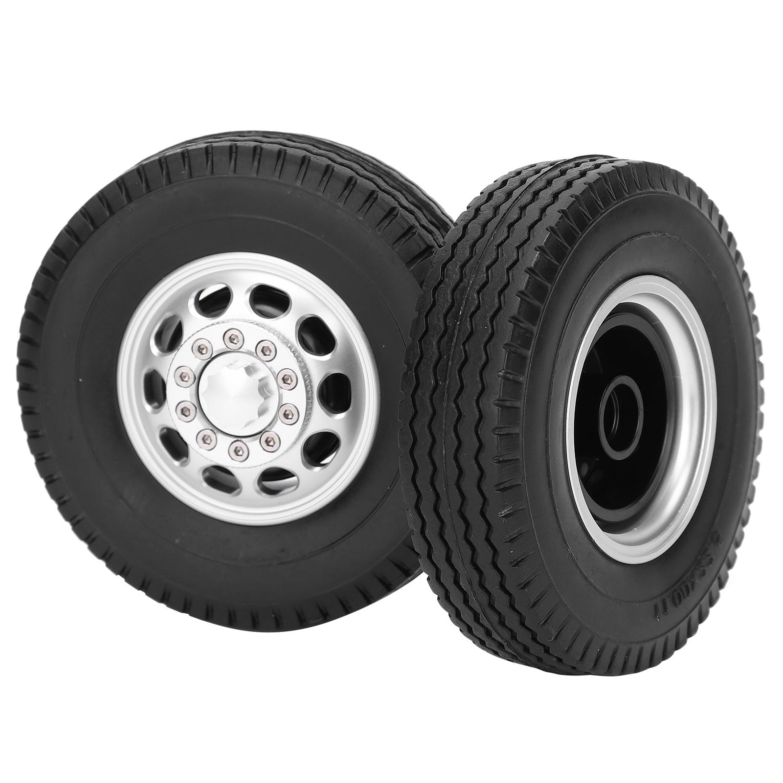 

2Pcs Aluminium Alloy 10 Holes Hub with Tyre Skin Front Tire for Tamiya Truck 1/14 RC Part