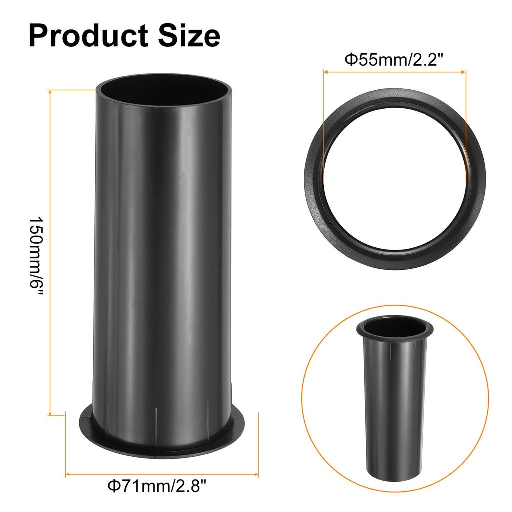 uxcell 5pcs 55x150mm/2.2 x 6" Speaker Port Tube Subwoofer Bass Box Tube Bass Woofer Box Speaker Box Base Airport Port for DJ/PA Speaker Cabinet
