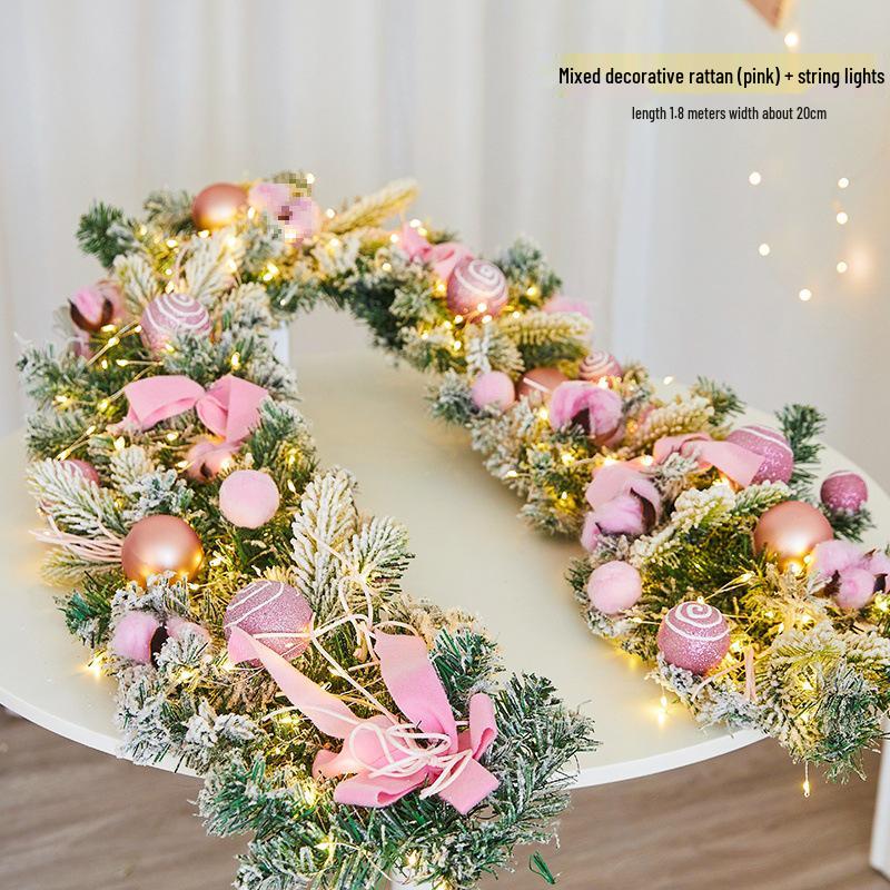 Luminous Christmas Garland and Wreath Ornaments for Shopping Malls, Hotels, and Staircases.