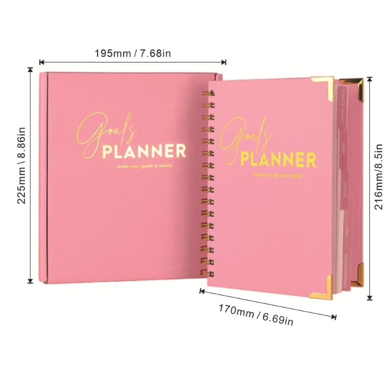 Elegant Daily Schedule Notebook With Firm Cover And Metal Corners Perfect For Work Or School