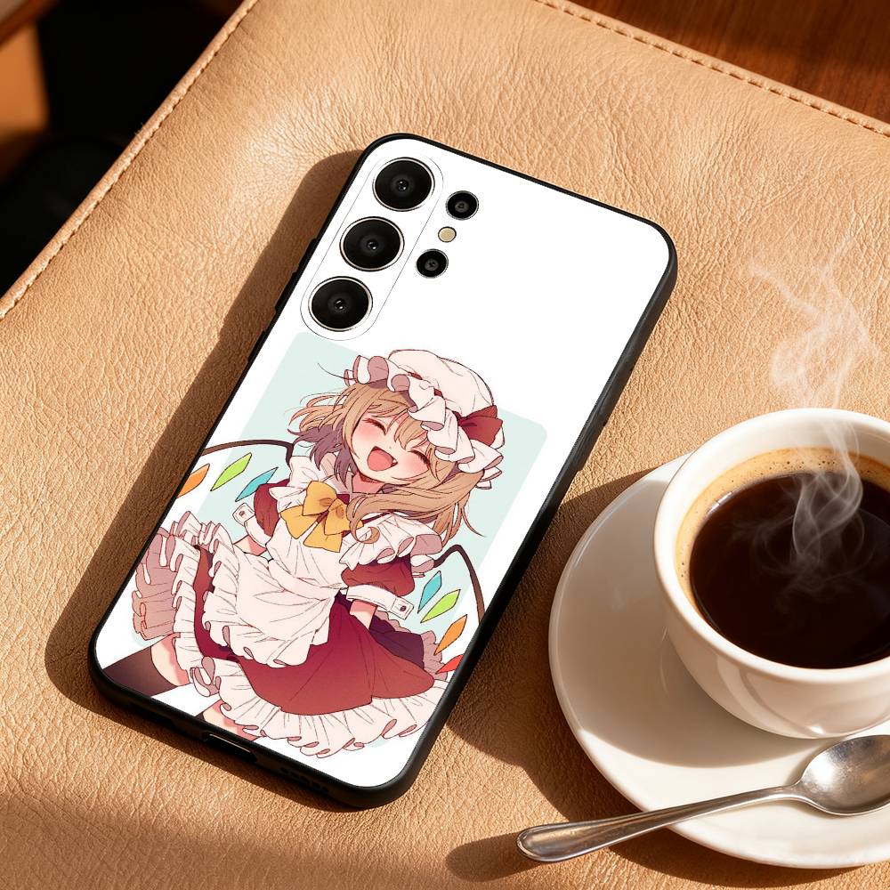 Cute TouHou Project Flandre Phone Case For Samsung S26,S25,S24,S21,S22,S23,S30,Ultra,S20,FE,Lite,10,9,Black Cover