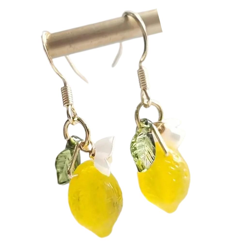 Handcraft Lemon Designs Dangle Earrings Portable Resin Vocation Jewelry Gifts Decoration for Women Casual Wear