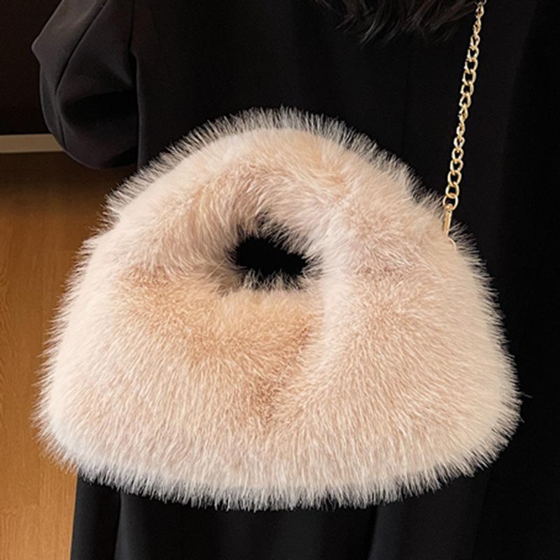 Geantă de mână plușată cu imprimeu leopard pentru femei, geantă de umăr/crossbody la modă, casual, de toamnă