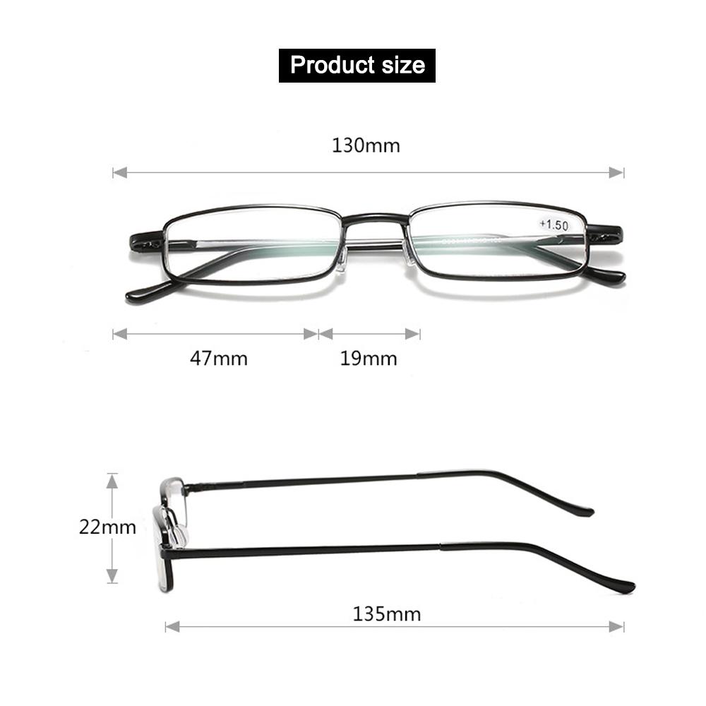Mini Portable Reading Glasses Ultralight Hyperopia Glasses with Box Metal Frame Men Women Reading Eyewear Presbyopia Eyeglasses