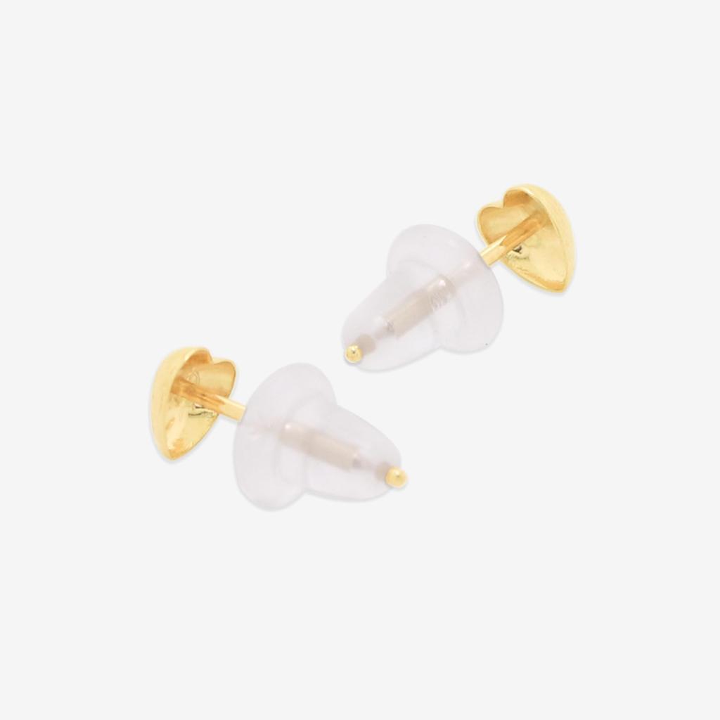 ESTELLE [Official] Women's K10 Yellow Gold Heart Motif Earrings 0202-3251-0019-0000