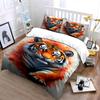 Tiger with red roses. Bedding sets Duvet cover sets Duvet covers Pillowcases(1*Duvet Cover 2*Pillowcases without duvet insert)