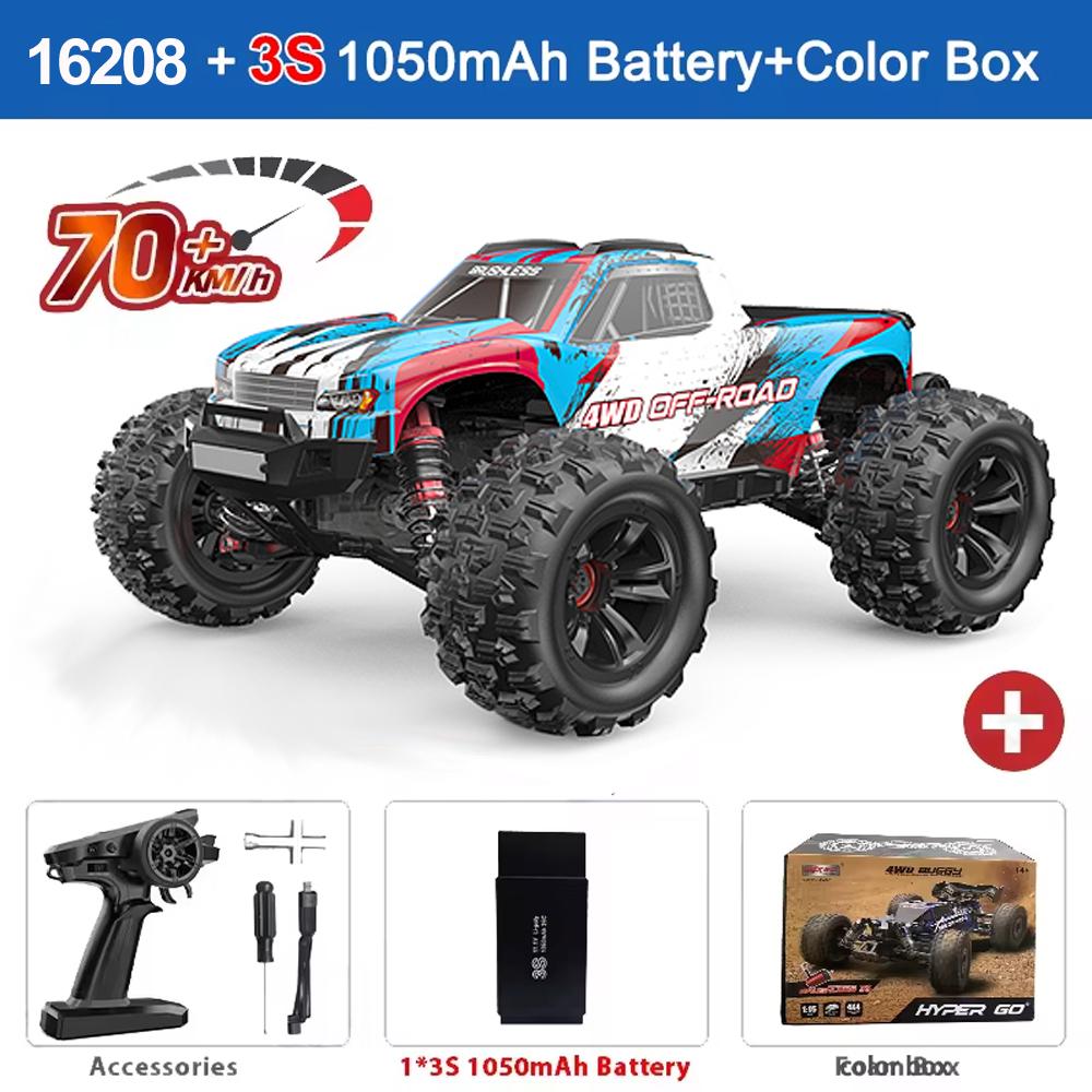 MJX 16208/16209/16210 RC Car 2.4G 4WD Remote Control Off-Road Vehicle Brushless High-Speed Racing Climbing Crawler 2S 3S Battery