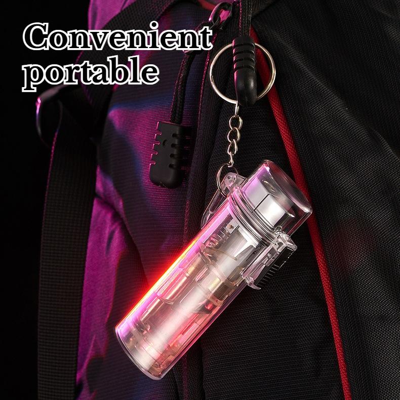 A Blue Flame Lighter That Is Not Afraid of Wind and Rain with One Machine and Five Uses Creative Transparent Smoking Accessories