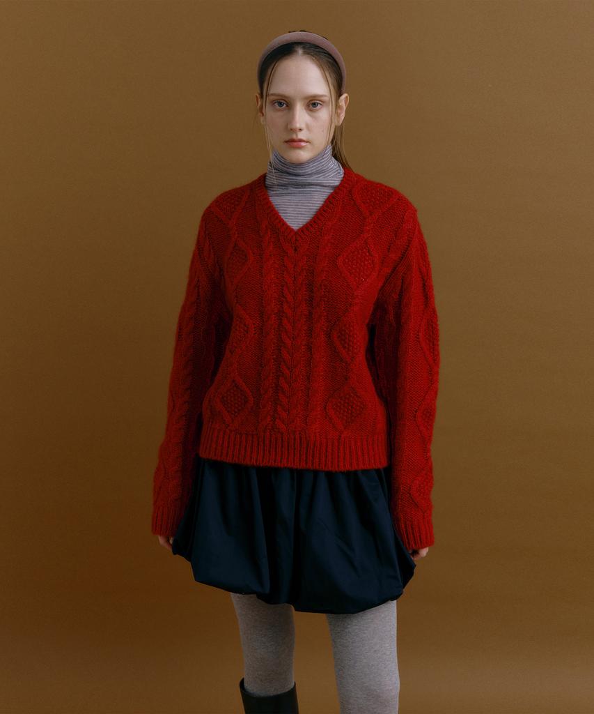 MOAT Ordinary Cable Knit (Scarlet Red)