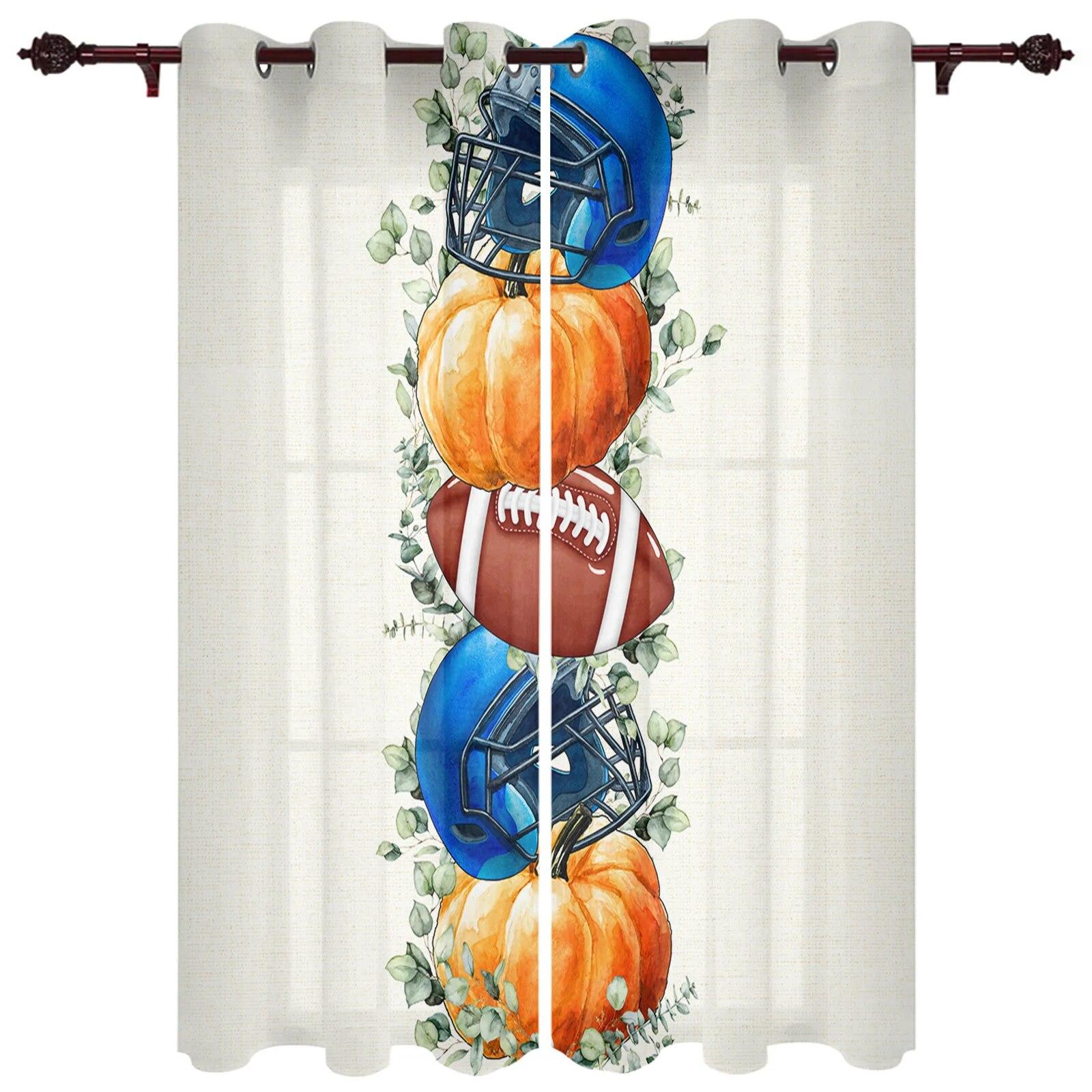 

Осенние футбольные тыквы, шторы для спальни, гостиной, оконные шторы, жалюзи, кухонные шторы для домашнего декора