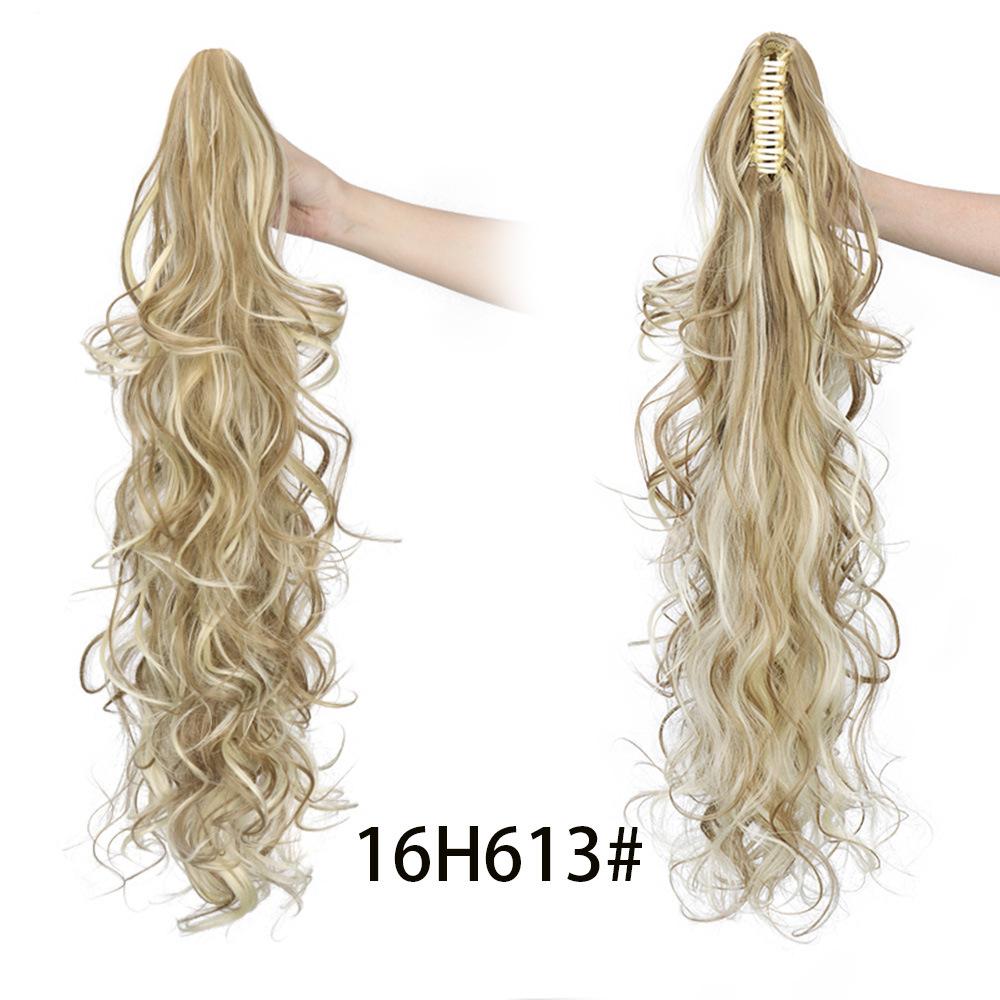 30 Inch Long Messy Curls Claw Clip Ponytail Extensions Synthetic Drawstring Curly Hairpiece Jaw Clip Hair Extensions for Women